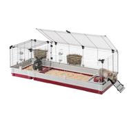 Ferplast Jaula Conejos KROLIK 160 - Espaciosa y Modular, Techo Abatible, Escalera Frontal, Clips de Seguridad - Accesorios Incluidos - Eco-Sostenible - 162 x 60 x h 50 cm