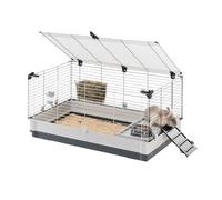 Ferplast Jaula Conejos KROLIK L - Espaciosa y Modular, Techo Abatible, Escalera Frontal, Clips de Seguridad - Accesorios Incluidos - Eco-Sostenible - 100 x 60 x h 50 cm