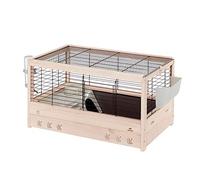 Ferplast Jaula de Madera FSC para Conejos Arena 80, Conejillos de Indias, Accesorios incluidos