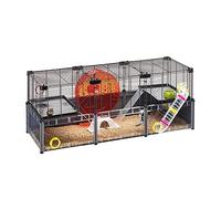 FERPLAST - Jaula Grande para hámster - Jaula para Ratones - Malla metálica - con Accesorios - Modular - Multipla Hamster, 107,5 x 37,5 x h 42 CM