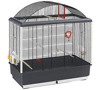 Ferplast Jaula Pajaro PALLADIO 5, Schwarz Mit Beiger Unterschale, 71,5 x 38 x 78 cm