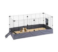 Ferplast Jaula para Cobayas - Recinto Ideal para Pequeños Animales, Interior/Exterior, Fondo Impermeable Lavable a máquina, Fácil de Montar, Extensible y Modular, 140 x 71x 59,5 cm
