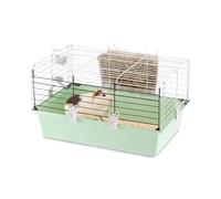 Ferplast Jaula para Conejillos de Indias CAVIE 60, Sistema de Cierre de Seguridad, Accesorios incluidos, Estructura de Alambre Pintado Gris y cubeta de plástico, 58 x 38 x h 31,5 cm