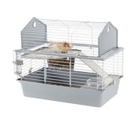 Ferplast Jaula para Conejos y Pequeños Animales Barn 80, 2 Pisos, Techo Abrible, Accesorios Incluidos, 78 x 48 x h 65 cm.