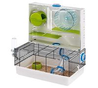 FERPLAST Olimpia Hamster Cage with Accessories Jaula ROEDORES, Acrílico, Anaranjado, Mediano