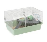 Ferplast Jaula para HÁMSTER Milos XL, Hábitat para Hámster, Base de Plástico y Estructura de Hierro Reciclado, Fácil Mantenimiento, Jaula Modular, Accesorios Incluidos, 69,5 x 46 x h 41 cm