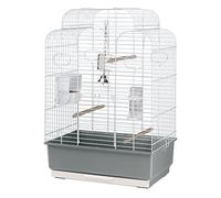 Ferplast Jaula para Pájaros, Aviario Gala Jaula Grande Pájaros, Loros, Periquitos, Pericos, Ninfas, de Metal, Todos los Accesorios Comedero Perchas 50 x 30 x h 75.5 cm.
