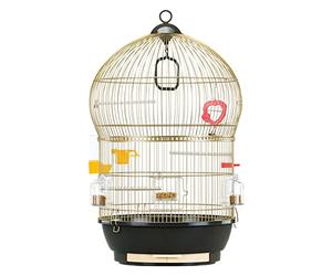 Ferplast Jaula para Pájaros Bali Jaula Pájaros, Canarios, Periquitos, Agapornis, de Metal, Todos los Accesorios Comedero Perchas 43.5 x 43.5 x h 68.5 cm.