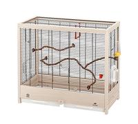 Ferplast Jaula para Pájaros de Metal y Madera FSC Giulietta 5, Canarios, Periquitos y Agapornis, Accesorios incluidos, Perchas Desmontables y modificables, 69 x 34,5 x h 58 cm.