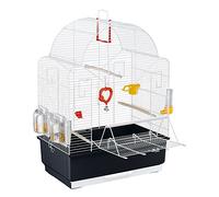 Ferplast Jaula para Pájaros Ibiza Open Jaula Pájaros, Canarios, Periquitos, Cotorras, Agapornis, de Metal, Todos los Accesorios Comedero Perchas 49.5 x 30 x h 69 cm.