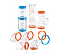 Ferplast Juego de Tubos para Hámster - Accesorio Jaula con 9 Piezas, Túneles Transparentes, Orificios de Ventilación, Curvas y Conexiones - Kit Tube Curve
