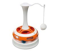 Ferplast Juguete para Gatos Tornado en Forma de Carrusel, Interactivo, 2 Bolas Incluidas, con Peluche, Combinable