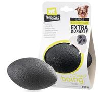 Ferplast Juguete Perro, en Material Duradero, No Tóxico, Resistente a Mordeduras, para Higiene Dental del Perro, Rebota y Flota, CHEWA Boing Rugby Pelota, Juguetes para Perros Grandes, Negro