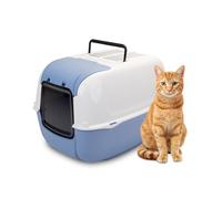 Ferplast Lettiera Gatto chiusa PRIMA Cassetta igienica gatti chiusa, trattiene gli odori ottima ventilazione, 57,5 x 51,5 x h 22 cm, Azzurro
