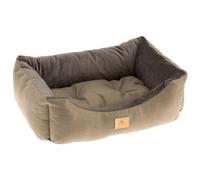 Ferplast Lettino Cani Cuccia CHESTER 80, con Cuscino Double-face, Tweed e Velluto, Lavabile, Marrone