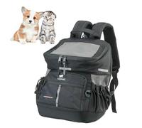 Ferplast Mochila Gato Voyager Backpack, Transportín Gato, Transportin Perro, Mochila, Gatos, Apertura Amplia, Correas Ajustables, Correa de Seguridad, con Cojín, Máx. 10 kg, 29x21x36H, Negro