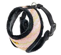 Ferplast Nikita Fur L Arnés para Perros, Transpirable, Piel Ecológica Suave, Circunferencia Ajustable, Multicolor