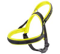 Ferplast Arnés Sport Dog, Arnes Perro pequeño, Arnes Tipo Sueco, Suave Acolchado, Costuras Reflectantes, Cierre de Clip, Ajustable, Etiqueta para el Nombre del Perro, Amarillo