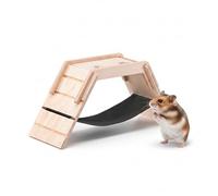 FERPLAST Puente de Madera para hámster con Hamaca y Escalera, Ratones, Accesorios para Juegos de Jaula de hámster