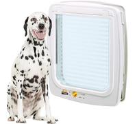 Ferplast Puerta para Perros Grandes, Gatera, Entrada y Salida controlables 4 vías, Protección contra Corrientes de Aire, Swing 15 Tamaño Grande, Puerta Perro Gatera, Blanco