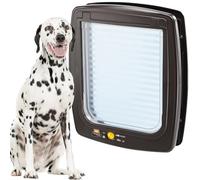 Ferplast Puerta para Perros Grandes, Gatera, Entrada y Salida controlables 4 vías, Protección contra Corrientes de Aire, Swing 15 Tamaño Grande, Puerta Perro Gatera, Marrón