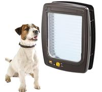 Ferplast Puerta para Perros Medianos, Gatera, Entrada y Salida controlables 4 vías, Protección contra Corrientes de Aire, Swing 11 Tamaño Mediano, Puerta Perro Gatera, Marrón