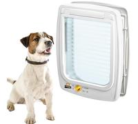 Ferplast Puerta para Perros Medianos, Gatera, Entrada y Salida controlables 4 vías, Protección contra Corrientes de Aire, Swing 11 Tamaño Mediano, Puerta Perro, Blanco