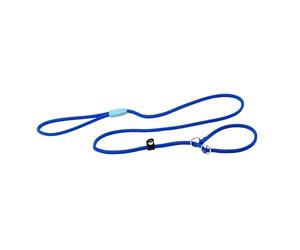 Ferplast SPOR Correa y Collar para Perros, Correa con Medio Collar de estrangulador Ajustable, Fabricada en cordón de Nailon, asa para un Control Seguro, Longitud 160 cm, Azul