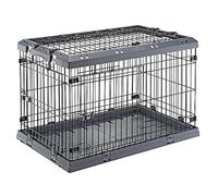 Ferplast Superior Hybrid Eco - Jaula y corralito para Perros, Caja para Perros de 36 Pulgadas, Color Gris