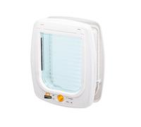 Ferplast Gatera, Puerta para Gatos Grandes y Perros Pequeños, Entrada y Salida controlables 4 vías, Protección contra Corrientes de Aire, Swing 9 Puerta Mascotas, Blanco
