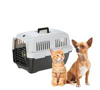 Ferplast Transportín Gato Clipper 1, IATA, Transportín Perro Pequeño y Gatos de hasta 5 Kg, Transportín Rígido, Viaje Mascotas Coche Avión Tren, 50 x 33 x h 32 cm, Puerta de Acero, Cierre Seguro