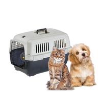 Ferplast Transportín Gato Clipper 2, IATA, Transportín Perro Pequeño y Gatos de hasta 8 Kg, Transportín Rígido, Viaje Mascotas Coche Avión Tren, 57 x 37 x h 36 cm, Puerta de Acero, Cierre Seguro