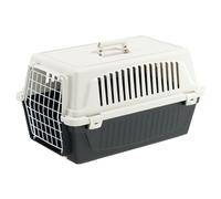 Ferplast Transportín Gato, Transportín Perro Pequeño y Gatos de hasta 8 Kg, Puerta de Hierro Plastificado, Ranuras de Ventilación, 37 x 58 x h 32 cm, Transportín Mascotas Rígido Atlas 20 EL, Negro