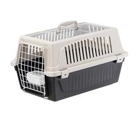 Ferplast Transportín Gato, Transportín Perro Pequeño y Gatos hasta 8 Kg, Techo Abrible, con Cojín y Comedero, Ranuras de Ventilación, 37 x 58 x h 32 cm, Transportín Mascotas Rígido Atlas 20 Open