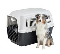 Ferplast Transportín Perro Clipper 5, IATA, Transportín para Perros Medianos MAX 30 Kg, Transportín Rígido, Viaje Mascotas Coche Avión Tren, 87 x 57 x h 60 cm, Puerta de Acero, Cierre Seguro