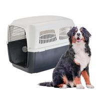 Ferplast Transportín Perro Clipper 7, IATA, Transportín para Perros Grandes MAX 60 Kg, Transportín Rígido, Viaje Mascotas Coche Avión Tren, 105 x 75 x h 79 cm, Puerta de Acero, Cierre Seguro