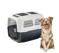 Ferplast Transportín Perro Clipper Plus, IATA, Transportín para Perros Medianos MAX 30 kg, BleuCierre Seguro, Doble Compartimento para Accesorios, Asa extraíble, 87 x 57 x h 60 cm