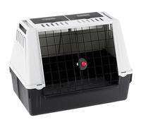 Ferplast Transportín Perros Coche Atlas Car 80, Transportin Perro Mediano Grande MAX 20 Kg. Cerradura de Seguridad, Compartimentos portaobjetos, Alfombrilla de Drenaje incluida, 82 x 51 x h 61 cm.