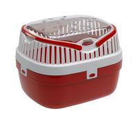Ferplast Trasportín para Conejillos de Indias y Otros roedores ALADINO Medium Jaula de Viaje para Conejillos de Indias, Plástico, Rejillas de ventilación, Cómoda asa, 30 x 23 x h 21 cm Rojo