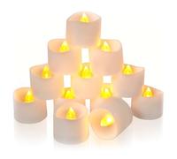 FerraDrend 12 Piezas Velas LED,Velas Electricas Sin llama con Batería CR2032,Blanco Cálido,más de 150 Horas de Duración,Velas LED Pequeñas para Bodas, Fiestas, Días Festivos y Decoración del Hogar