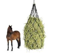 FerraDrend Bolsa de Heno para Caballos con Anillo Fijo - Malla 12,5 X 12,5 cm, Redes Heno para Caballos para Ponis, Caballos Jóvenes, Cabras Viejos (Negro)