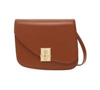 Ferragamo - Bolso de Cuero Cognac Fiamma M - Bags - Mujer - Marrón - ONE SIZE -
