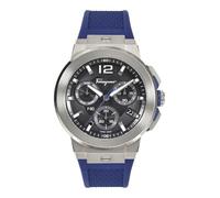 Ferragamo F-80 Titanium Tech Collection - Reloj de lujo para hombre con correa azul con una caja de titanio y una esfera negra