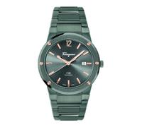 Ferragamo Salvatore F-80 - Reloj de Pulsera clásico, IP plomizo, Reloj de Cuarzo