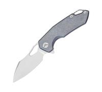 FerraMonster Cuchillo Plegable Cuchillo Supervivencia Navaja EDC Cuchillo Caza - M390 Acero, Mango de titanio - Para Outdoor Camping, Trabajo, Caza, Pesca, Montaña - Con Funda (Azul - 03)
