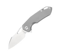 FerraMonster Cuchillo Plegable Cuchillo Supervivencia Navaja EDC Cuchillo Caza - M390 Acero, Mango de titanio - Para Outdoor Camping, Trabajo, Caza, Pesca, Montaña - Con Funda (Gris - 03)