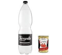 Ferrarelle Maxima Sparkling Water, 6 botellas de agua con burbujas de PET de 1,5 litros + Polpa italiana Gourmet 400 g