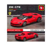 Ferrari 296 GTB (1:64) Ferrari 488 458 F12 296 GTB F40 F50, coche de lujo de aleación, modelo de coche