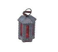 Ferrari & Arrighetti - Farol hexagonal de metal en miniatura con luz roja, color negro, madera, multicolor, talla única