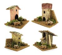 Ferrari & Arrighetti Grupo de Casas para Decorar el Belén (4 módulos) - Pesebres Bertoni (Paquete de 4 Piezas)